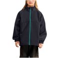 thumbnail image 3 of MKOSPLRT Kids Rain Jacket 4-16Y Lightweight Waterproof Rain Coats Oversized Zip Up Solid Windbreaker Jacket Outerwear with Pocket for Hiking, 3 of 7