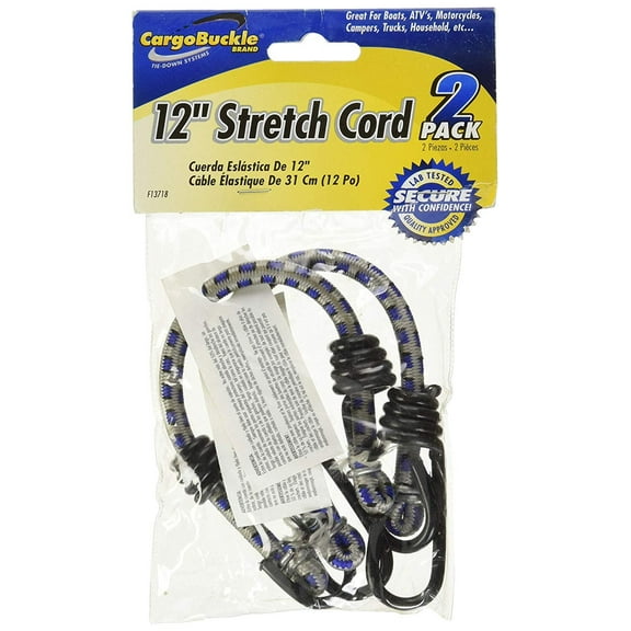 CargoBuckle F13718 Stretch Cord, 2-Pack