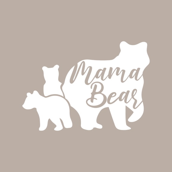 Vinyl Wall Art Decal - Mama Bear - 4" x 6" - Cute Bears Shape Modern Moms Quote Bumper Sticker For Car Windows Luggage Office Notebook Laptop Cars Rear Window Decor