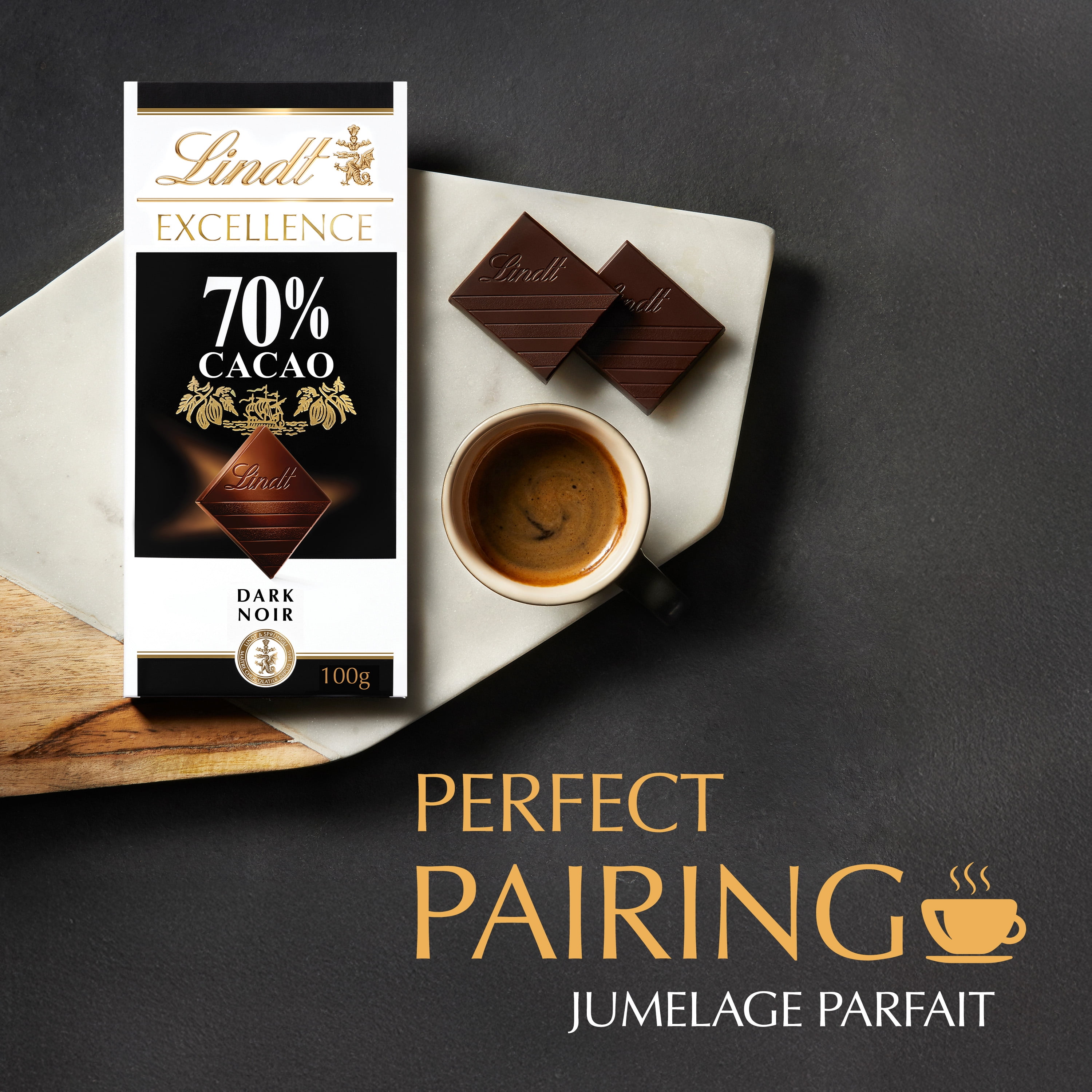 Lindt EXCELLENCE 70% Cacao Dark Chocolate Bar, 100 Grams, 100 g