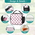thumbnail image 4 of Wobogo Pink Gingham Bows Lunch Bag Insulated Portable Cooler Tote Bag for for Adults Kids Work Office School Picnic Beach, 4 of 6