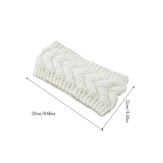 Bandeau d'Hiver pour Femmes, Élasticité, Chaud, Bandeau Chunky, Oreilles Simples, Accessoires pour Cheveux, Blanc