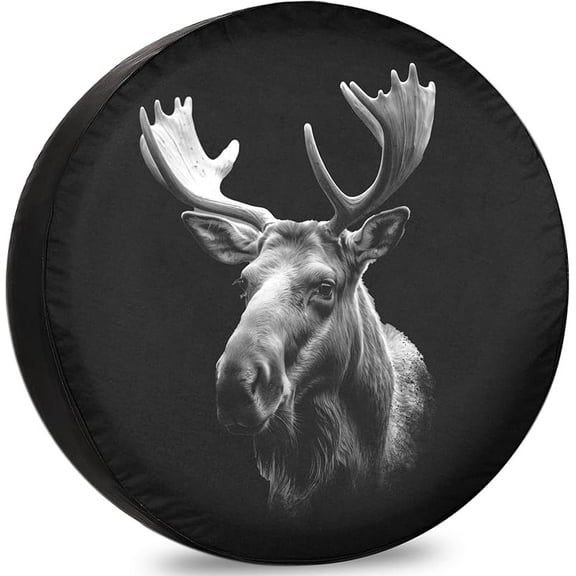 Moose Spare Tire Cover – Oxford Fabric Camper Van Accessories with Weatherproof, UV-Resistant Protection for RVs, SUV Wilderness Journey