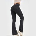 thumbnail image 2 of Lenpel Flare Jeans for Women Crossover High Waisted Stretchy Pull on Skinny Bell Bottom Denim Pants Bootcut Casual Yoga Pants, 2 of 3