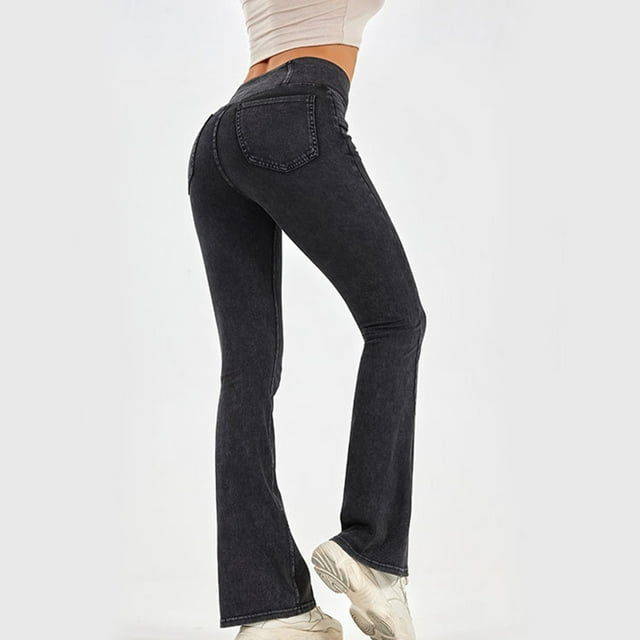 Simua Jeans Flared Leggings Women Slim Fit Buttock Lifting Trousers