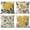 Yellow, variant on Gray Yellow Floral Pillow Covers 20x20 Set of 4 Grey Leaf Flowers Linen Cushion Cover Home Decorative Yellow Pillow Cases Office Couch Sofa Decor Pillows