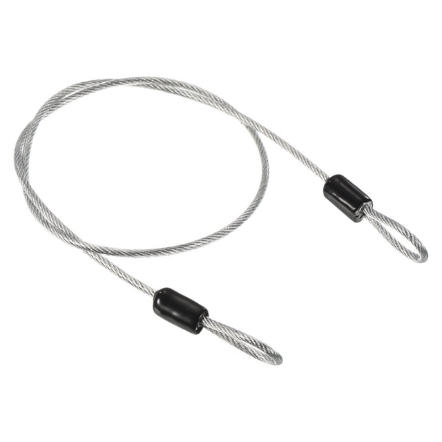 Cable de Seguridad de Acero Recubierto Uxcell 2.5mmx0.5m para Cerradura de Equipaje Doble Bucle Transparente