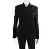 Pre-owned|Escada Womens Black Wool Collar Full Zip Long Sleeve Blazer Size 36