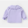 thumbnail image 5 of EnJoCho Child Trendy Outfits Toddler Girls Long Ruffled Sleeve Cotton Top Kids Floral Embroidered Shirt Blouse Button Down Tops Spring Fall Casual Clothes, 5 of 9