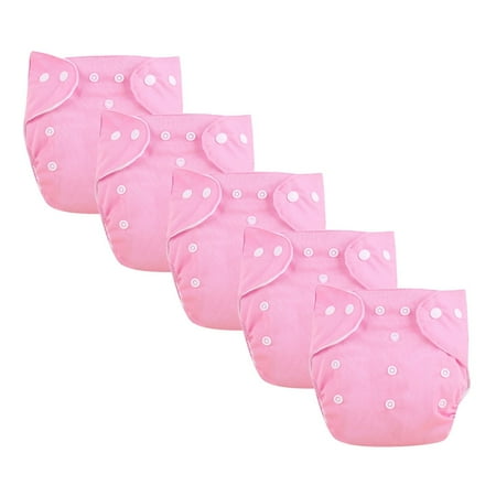 HJQEQVD 5PCS Reusable Baby Nappies Cover Cloth Diapers Cover for 0-3 Years Infant with Adjustable Wrap Waterproof Leakproof Training Pants Cotton Potty Pants