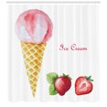 thumbnail image 3 of Ambesonne Ice Cream Shower Curtain, Summer Flavors, 69"Wx84"L, Sand Brown Pale Pink, 3 of 3