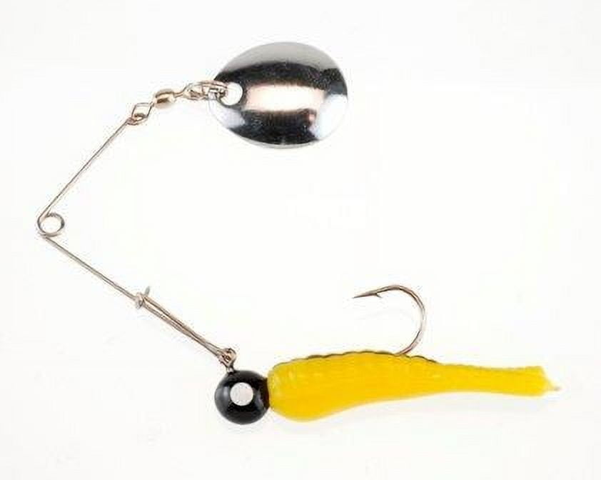 (4 pack) Johnson Original Beetle Spin Fishing Lure, Yellow/Black Stripe, 1.5 in