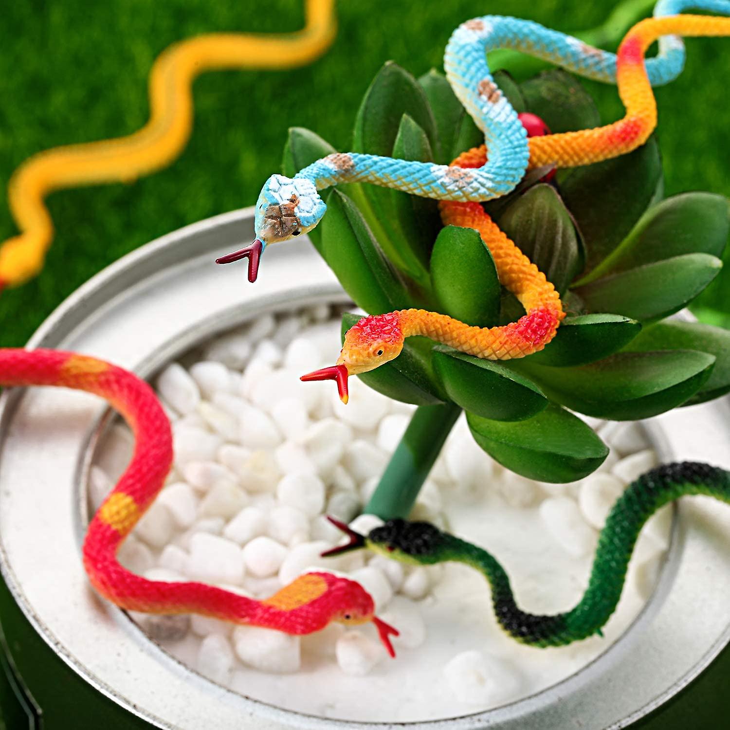 Serpents En Caoutchouc Réalistes - Lot De 12, 10 Cm, Jouets Pour Farce, Décoration Halloween, Protection Jardin