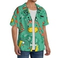 thumbnail image 2 of Pofeuu Funny Animals in Jungle Print Mens Casual Short Sleeve Shirts Beach Summer Spread Collar Pocket Tops Men's Casual Short-sleeved Shirt-4X-Large, 2 of 5