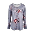 thumbnail image 5 of MYLookk Women Long Sleeve Printed Tunic Tops Blouse V Neck Buttons Casual Loose T Shirt, 5 of 8