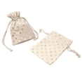thumbnail image 1 of Printed Cotton Favor Pouch Bags, 3-1/2-Inch x 5-Inch, 12-Count, Metallic Silver Dots, 1 of 1