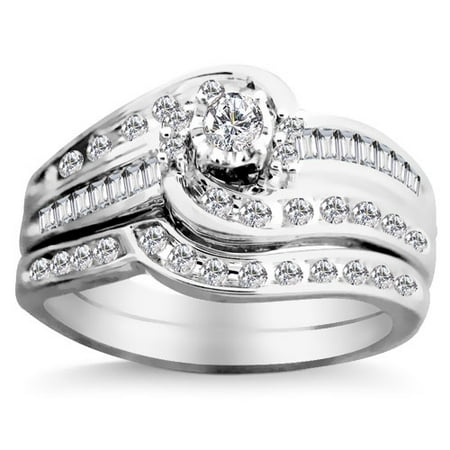 1/2 Carat Diamond and 14kt White Gold Bridal Set
