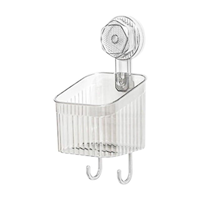 Harpily Rack Clear Shower Caddy Suction Cup Plastic Shower Basket Organizer No Drilling Removable Shower Shelf for Bathroom Storage & Kitchen One Second Installation Rustproof One Size
