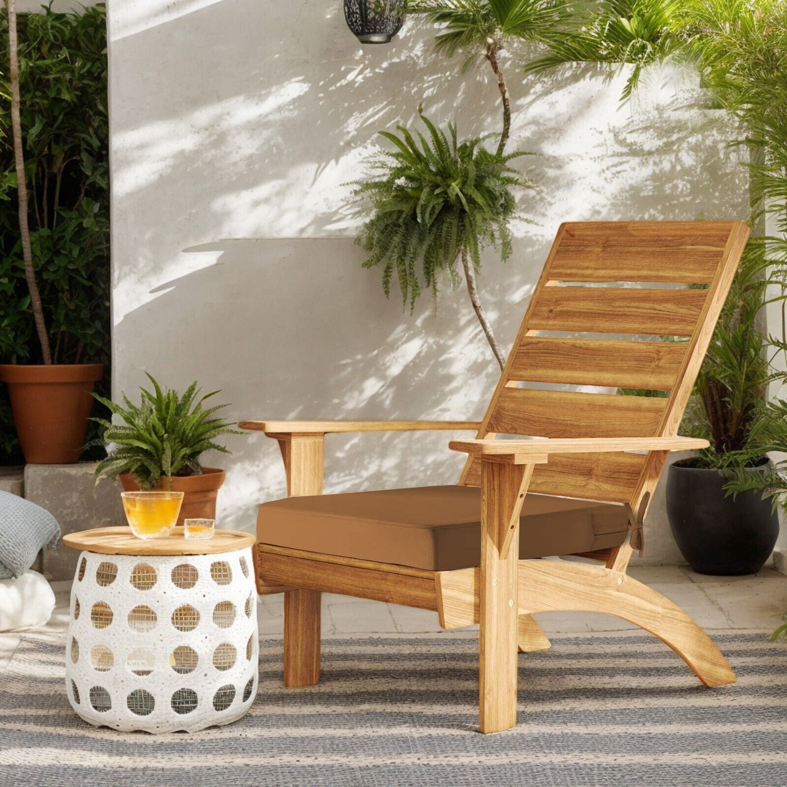 (Set of 2) Outdoor Chair Cushions for Patio Furniture, Waterproof 19" x 19" x 3" Square Patio Chair Seat Cushion with Non-Slip Ties & Handle