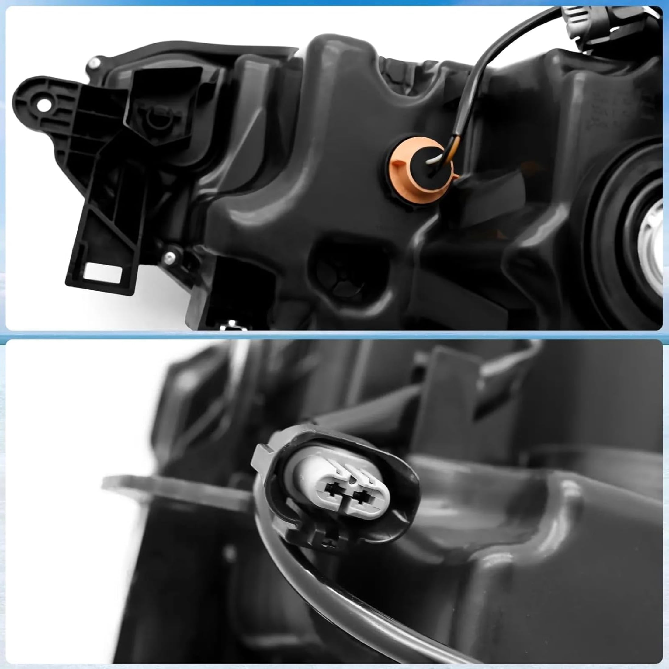 HOUGEET Halogen Headlight Assembly Fit for 2016-2018 Nissan Altima S/SV/SL/SR Headlamp 2pc