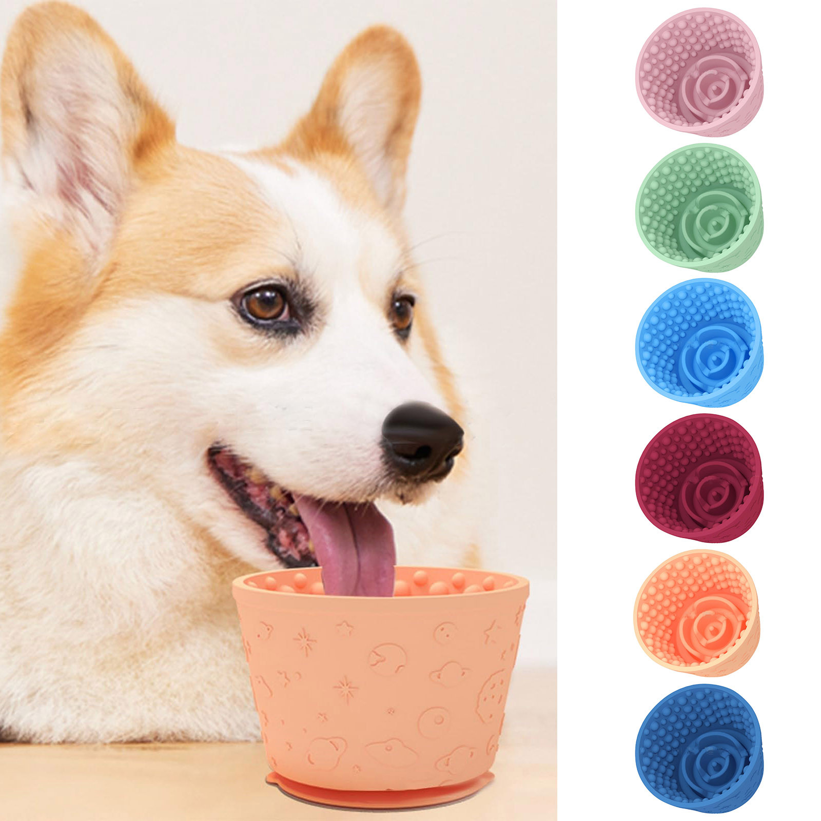 Jouet à Lécher Pour Chien/Chat - Bol Anti-dérapant, Ralentit La Mangeoire, Enrichissement Alimentaire