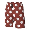 thumbnail image 4 of Zufioo Maroon And White Polka Dot for Men's Casual Beach Shorts, Sports Fitness Quick-drying Drawstring Shorts with Pockets for Home Wear-3X-Large, 4 of 6