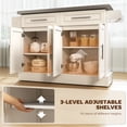 thumbnail image 5 of HOMCOM Rolling Kitchen Island with Cabinets and Drawers, Cream White, 5 of 8