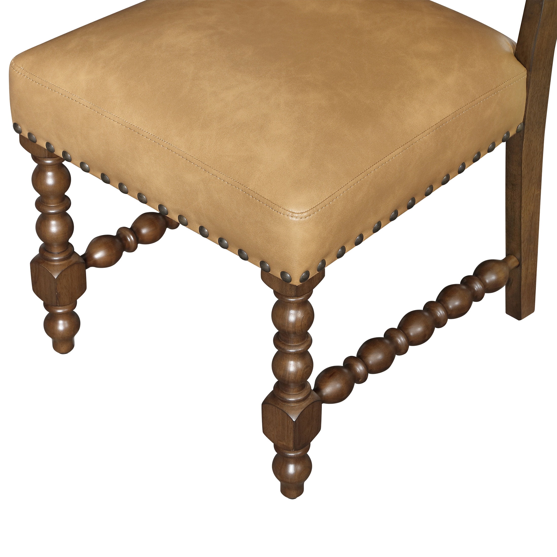 The Pioneer Woman Harper Faux Leather Dining Chairs, Set of 2, Tan Upholstery