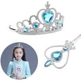 thumbnail image 2 of Princess Elsa The Snow Queen Dress Up Accessories - 2 Piece Gift Set With Rhinestone Crown Magic Wand Blue, 2 of 6