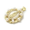 thumbnail image 2 of 5pcs Brass Pave Shell Pendants Religion Virgin Mary with ABS Imitation Pearl golden Oval 25.5x20.5x4.5mm Hole: 3.5x4mm, 2 of 3