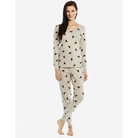 

Leveret Womens Two Piece Cotton Pajamas Birds S