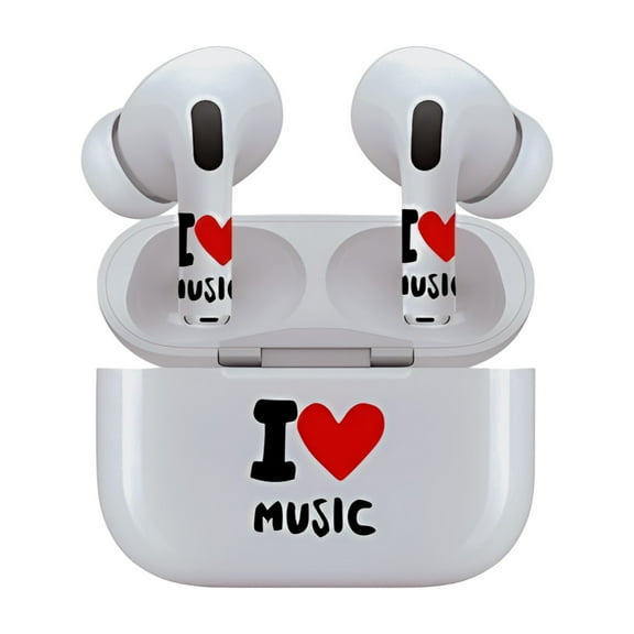 AirSkins Decals for AirPod Pro & Pro 2, I Love Music Multicolor, Scratch-Resistant, Precision Fit, Easy Application - 1 Unit per pack