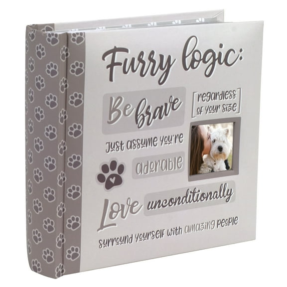 Malden International Designs 1 Up 4x6 Pet Photo Album With Memo Area Furry logic Printed Paper Book Bound Neutral