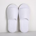 thumbnail image 2 of 10 pares de pantuflas de spa con punta abierta, pantuflas blancas para invitados de hotel de spa, se adapta a la mayoría de los hombres y mujeres, 2 of 5