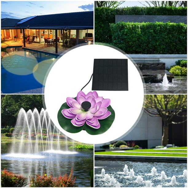 Vida de decoración de estanques con forma de loto con energía solar hasta 20000 horas Bomba de fuente de jardín flotante para estanque de patio y piscina