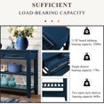 thumbnail image 5 of Mid-century Style Solid Wood Sideboard With Drawer And Shelf Storage, Console Table In Navy Blue For Bedroom Decoration 42'' Ample Storage Space, Buffet Living Room, 5 of 5