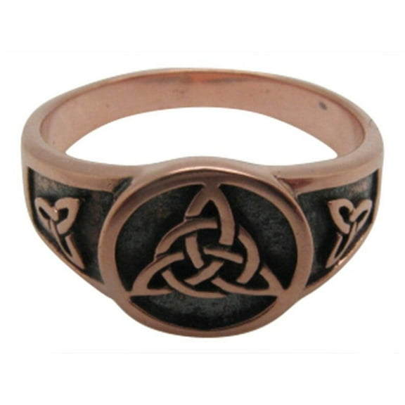 Size 8 Solid copper Celtic band ring CRI3811 - 3/8 of an inch wide. Available in sizes 5 thru 10.