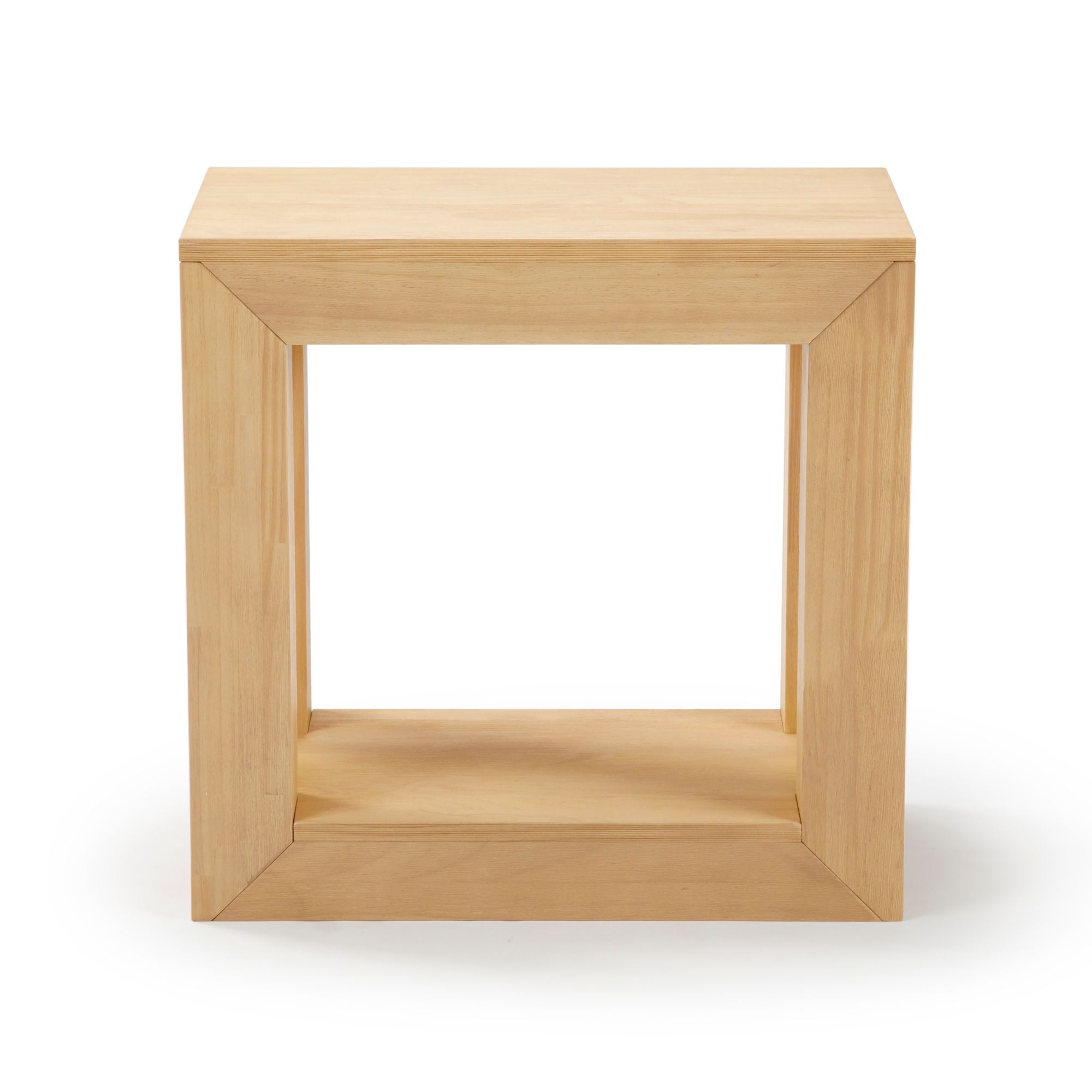 Plank+Beam Modern for Living Room with Storage Solid Wood Rectangular End Table, 25", Blonde