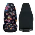 thumbnail image 4 of Uorisanigo Car Seat Covers Front Set Colorful Butterfly High Back Bucket Seat Cover Coral Velvet Fabric Seats Covers Fits Most Cars, SUVs, Trucks, and Vans, Car Accessories for Women Men, 4 of 7