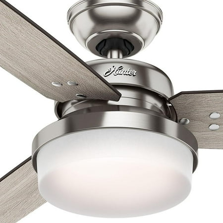 Hunter Sentinel 52" Modern Ceiling Fan with LED Light and Remote, Brushed Silver