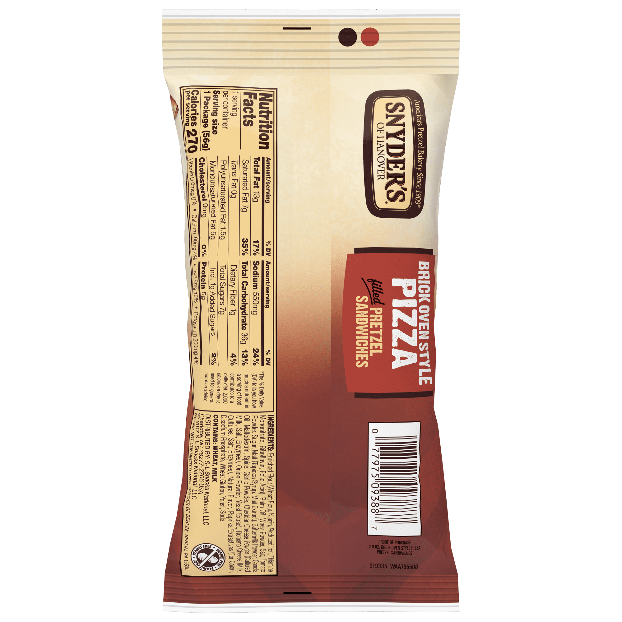 Snyder's of Hanover Brick Oven Style Pizza Pretzel Sandwiches, 2 oz. (6 Ct)