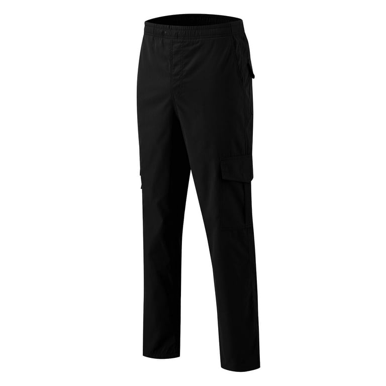 Men's Relaxed Fit Cargo Pants With Stretch Cargo Pant With Stretch Solid  Black M 