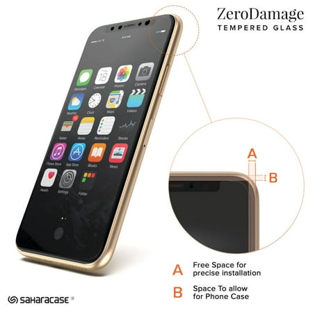 SaharaCase - ZeroDamage HD Glass Screen Protector for Apple® iPhone® X, XS, 11 Pro - Clear