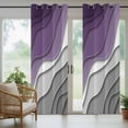 thumbnail image 4 of Purple Grey Ombre Outdoor Curtains for Patio Waterproof,Windproof Privacy Curtains with Weighted Bottom,Modern Geometric Abstract Aesthetics Cream Outside Drapes for Picnic Garage 54"x84" 2 Panel, 4 of 8