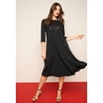 thumbnail image 2 of Roaman's Women's Plus Size 3/4 Sleeve Embellished Boatneck Dress, 2 of 6