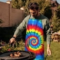 thumbnail image 4 of Colorful Rainbow Tie Dye Spiral Pattern Apron-Garden Aprons for Women with Pockets-Cotton Linen Waterproof Kitchen Cooking Gardening Aprons Adjustable for Kitchen,Cooking,BBQ and Salon 33x27 Inch, 4 of 7