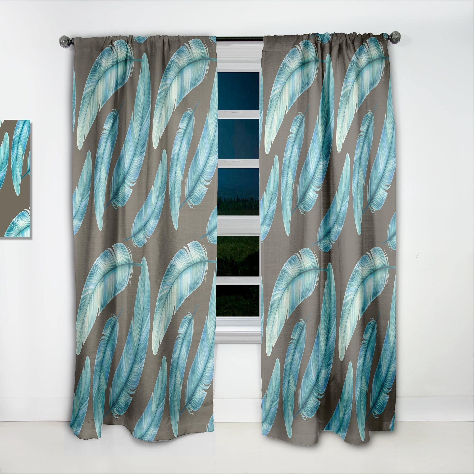 Designart 'Bird Feathers XXVII' Southwestern Curtain Panel