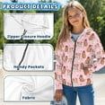 thumbnail image 6 of Chririnla Couple Capybara Love Heart Zip Up Hoodie with Pockets Long Sleeve Lightweight Comfy Casual Outerwear for Girls Teens Size 6-9, 6 of 7
