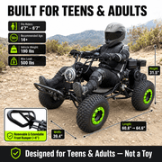 Zyliathor 212cc Gas Powered Off-Road Go Kart for Teens & Adults, Electric Start + Pull Start, Forward Neutral Reverse, CVT Automatic, LED Headlight, AT19x7-8 Tire, 8-Inch Steel Wheel（Red）