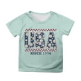 thumbnail image 3 of 250 Anniversary Usa Shirt Summer Tops Graphic Tees for Girls Stylish Printed Short Sleeve Round Neck Comfortable Casual Daily Everyday Wear Mint Green, 3 of 5